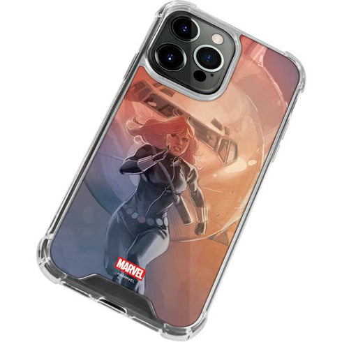 Marvel Black Widow Running iPhone 14 Pro Clear Case